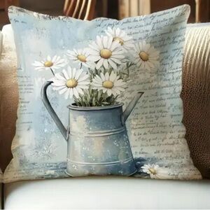 NEW: Decorative Blue and White Pillow